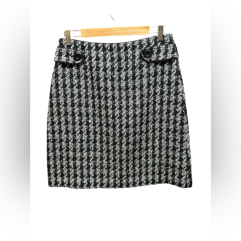 Ann‎ Taylor Black and White Textured Pencil Skirt